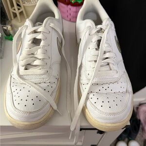 Nike White Sneakers with Cream Accents